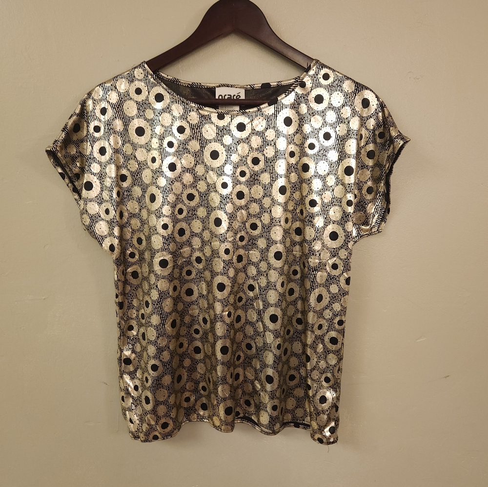 Vintage Orare Champaign gold & Black Top